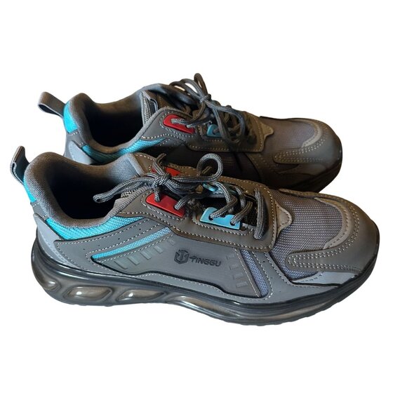 Tinggu grey and blue steel toe sneaker size 40 US 9.5 saftey sneaker - Picture 3 of 6